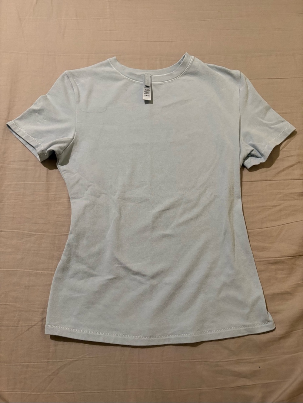 SKIMS Cotton Jersey Fitted Crewneck Tee Light Blue Size Small